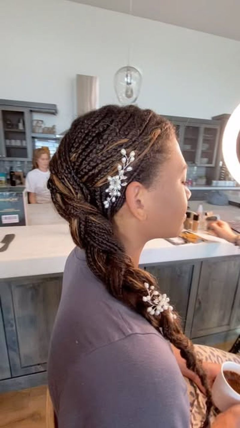 French Braid with Tiny Braids