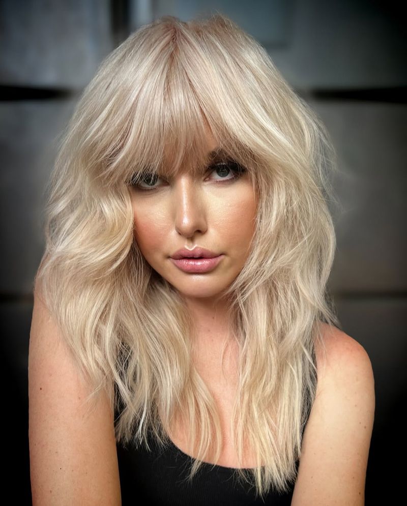 Bardot Bangs with Boho Waves