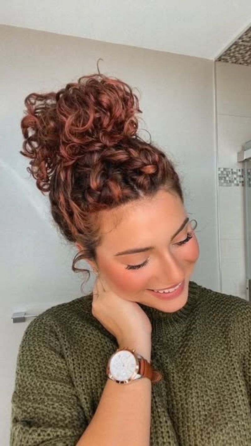 Playful Curly Top Knot