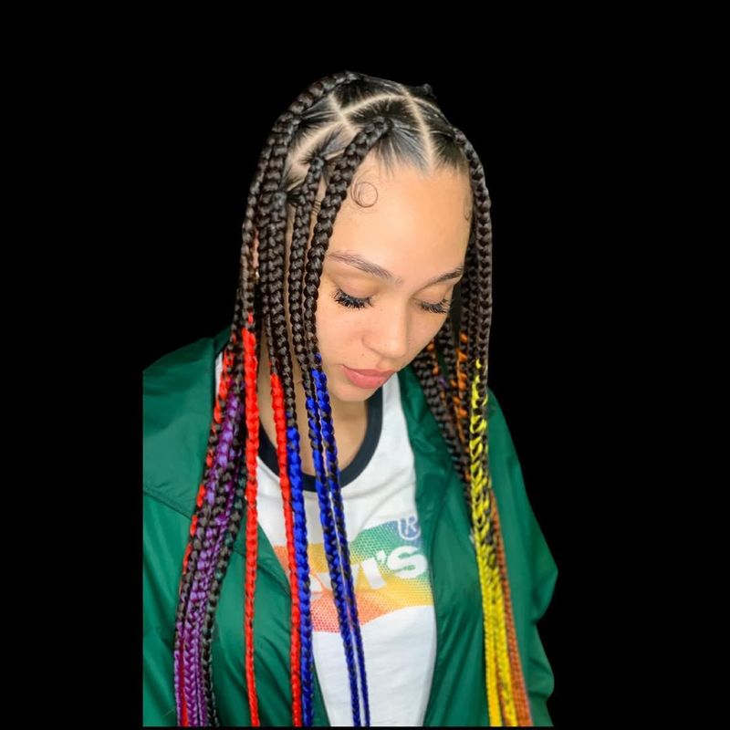 Rainbow Jumbo Braids