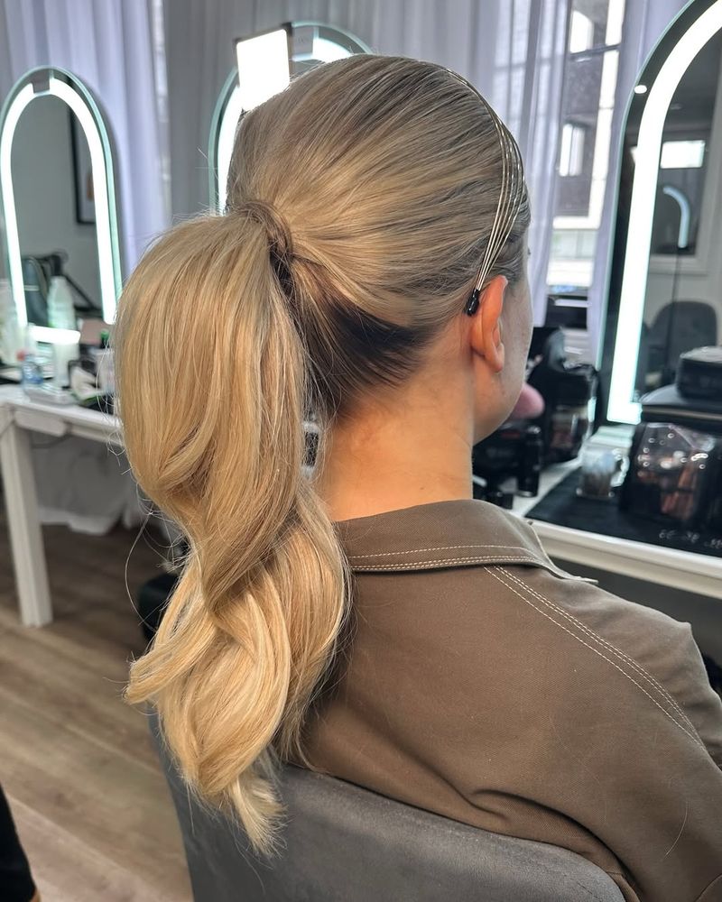 Sleek Ponytail with Highlights