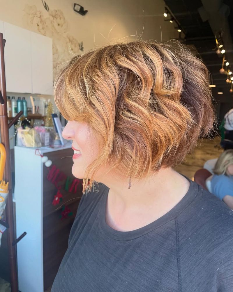 Soft Angled Bob with Bangs