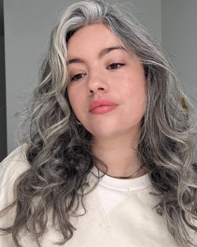 Silver Voluminous Curls