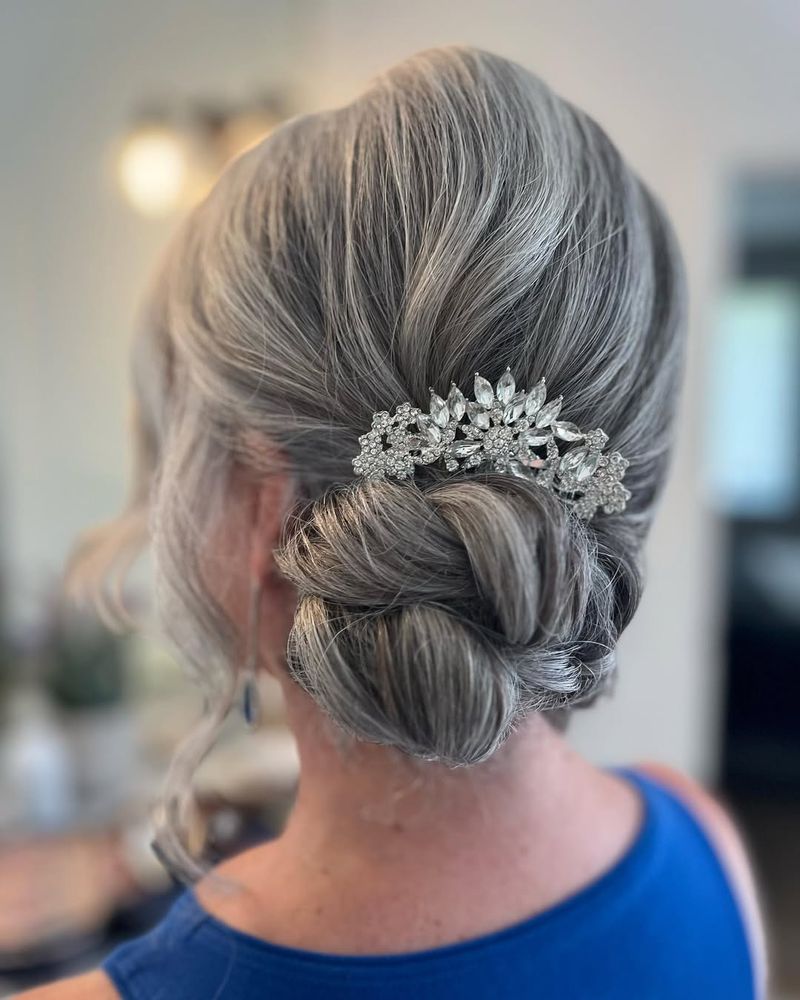 Silver Swept Updo