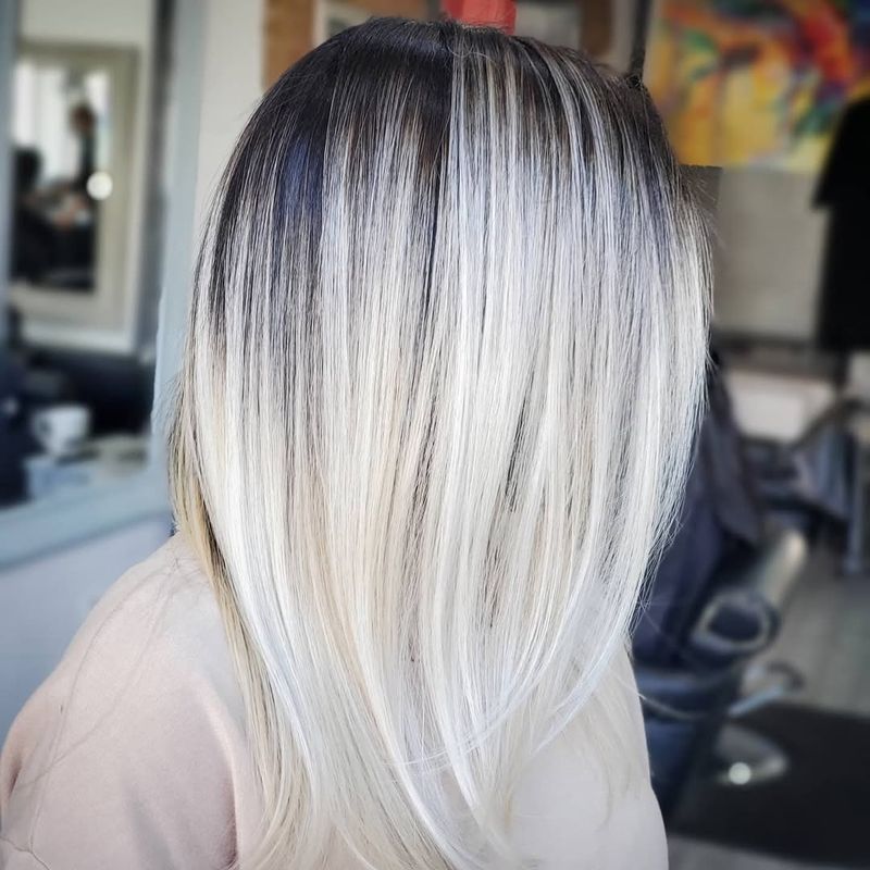 Bleached Blonde with Dark Roots