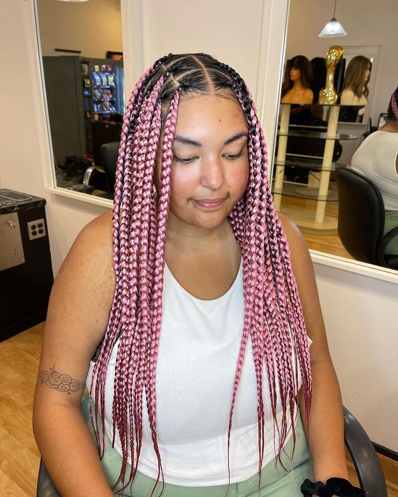 Pastel Pink Jumbo Braids