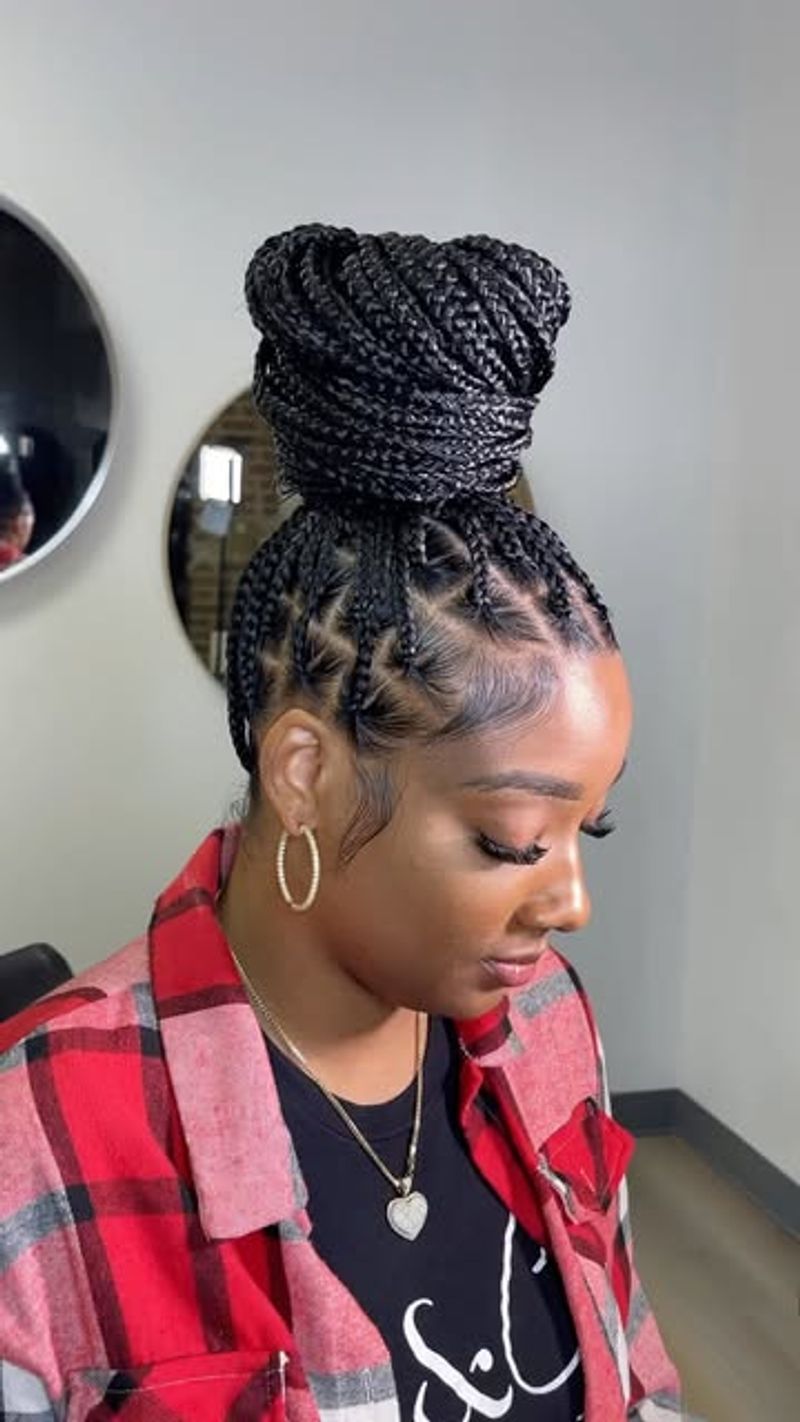 Jumbo Braids with Bun