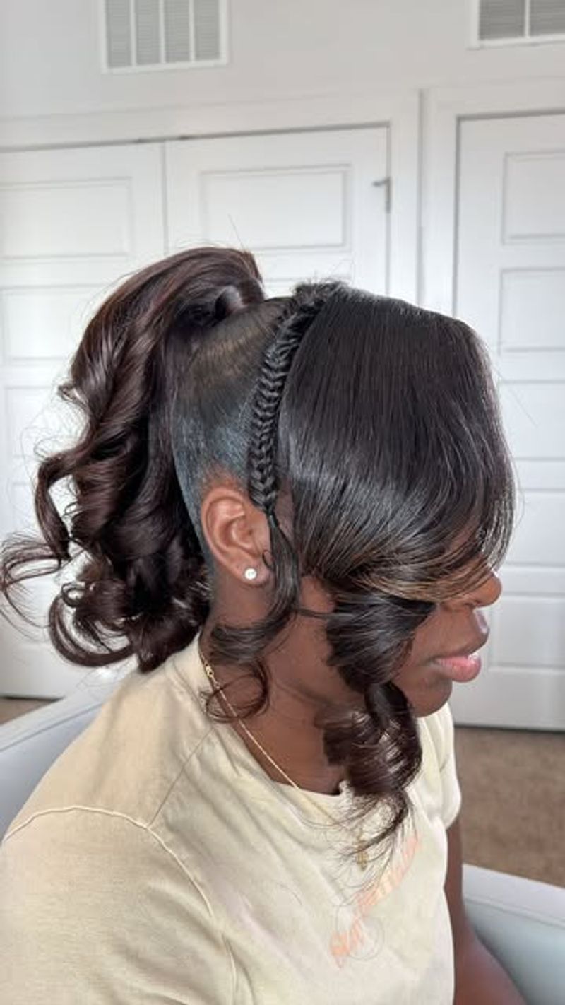 Ponytail with Side Swept Bangs