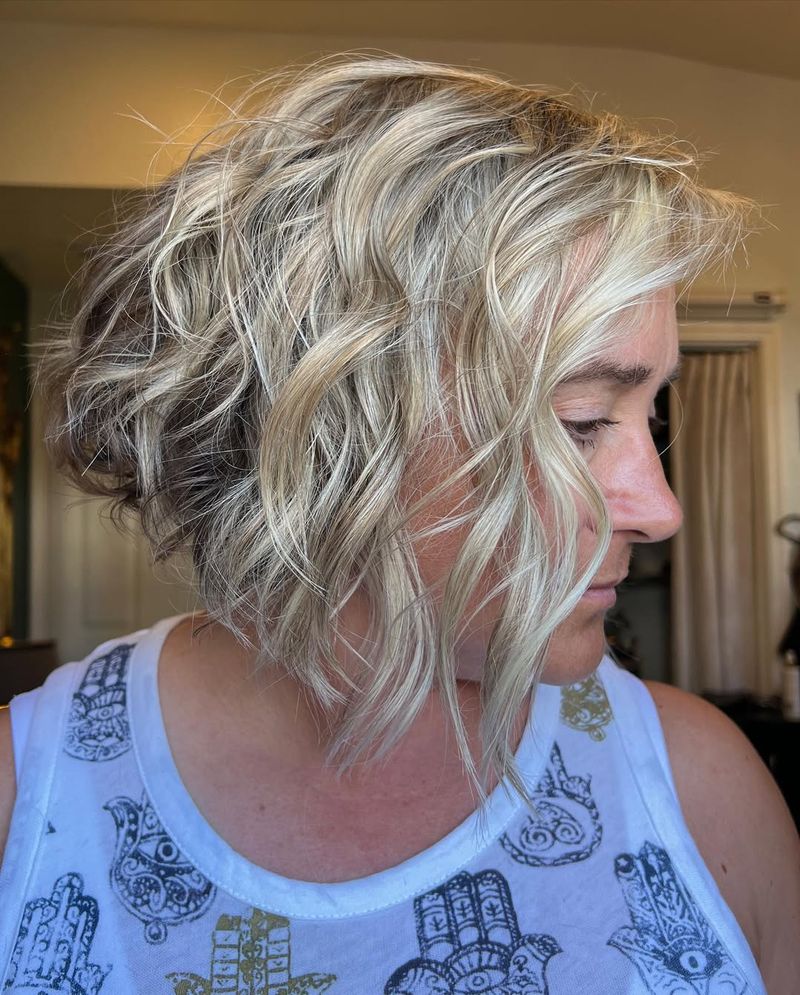 Wavy Asymmetrical Bob