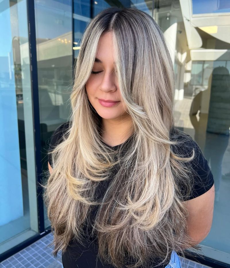 Layered Hair with Balayage