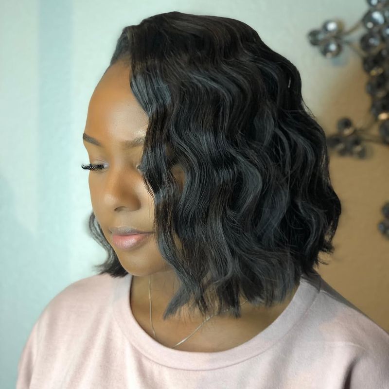 Side-Parted Curly Bob