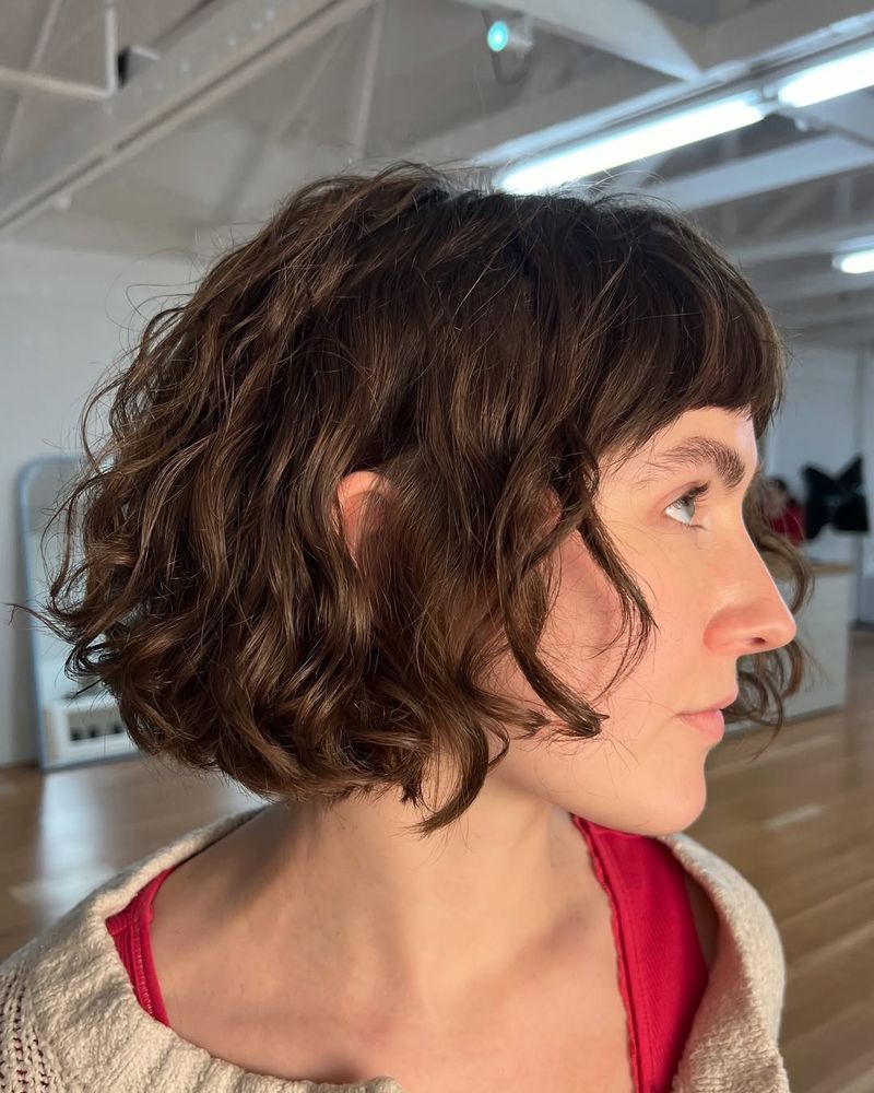 Wavy Bob with Bangs