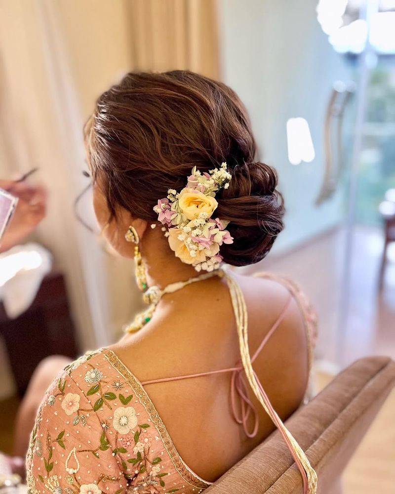 Messy Bun with Flowers