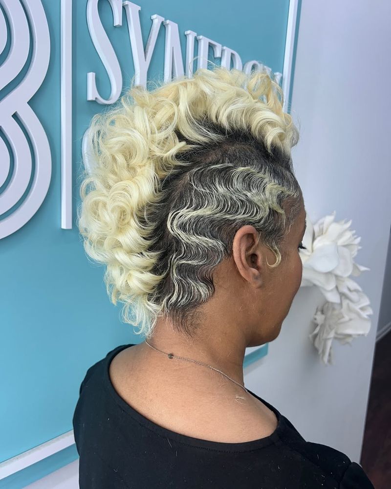 Blonde Curly Faux Hawk