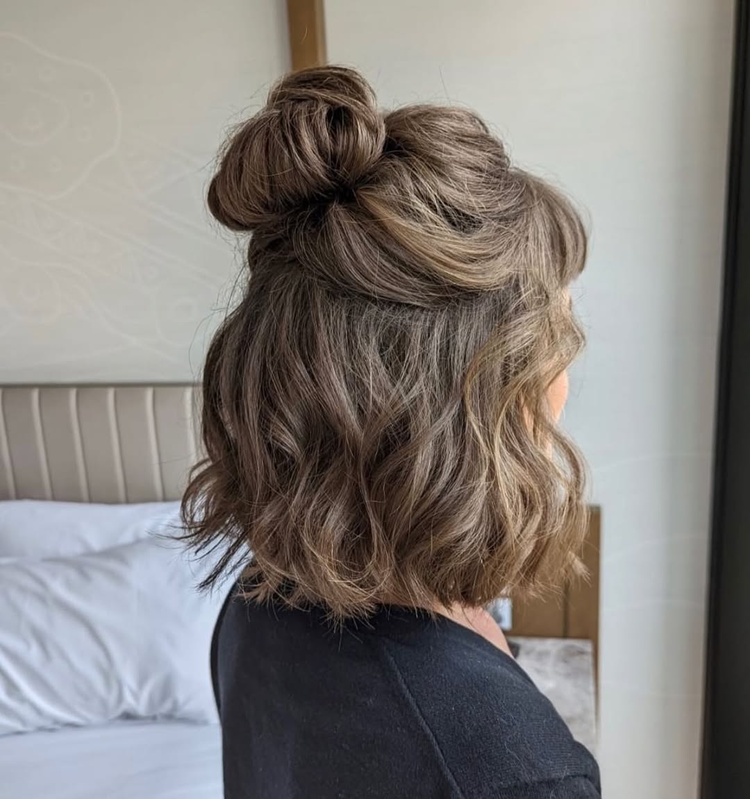Messy Top Knot Half Updo