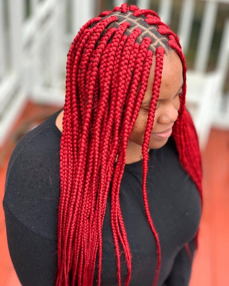 Fiery Red Jumbo Braids