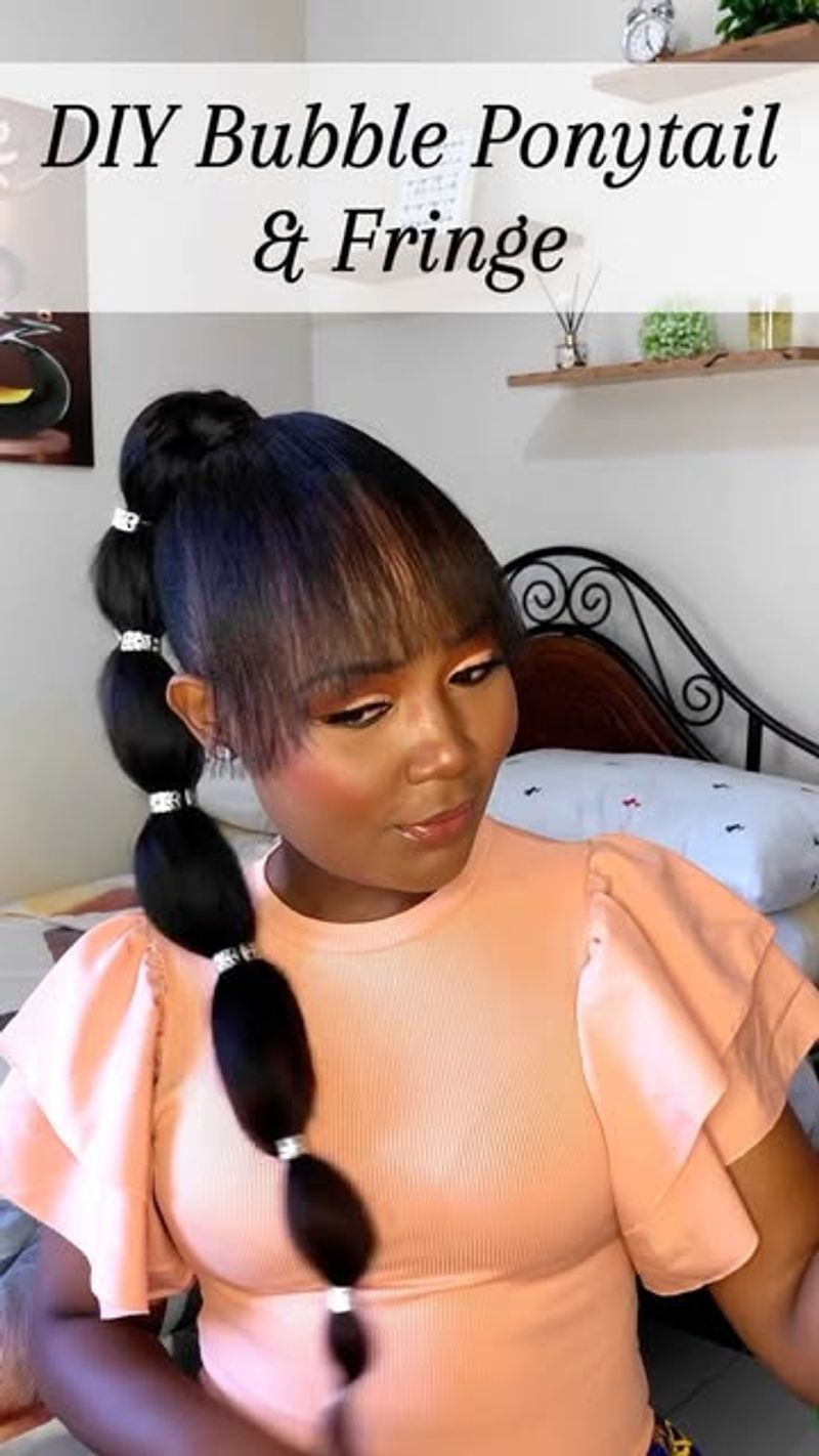 Bubble Ponytail with Bangs