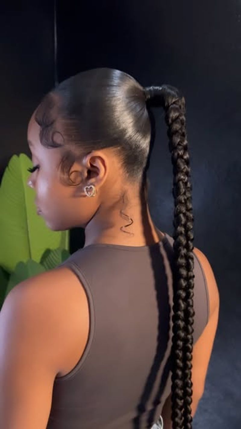 Ponytail with Double Braids