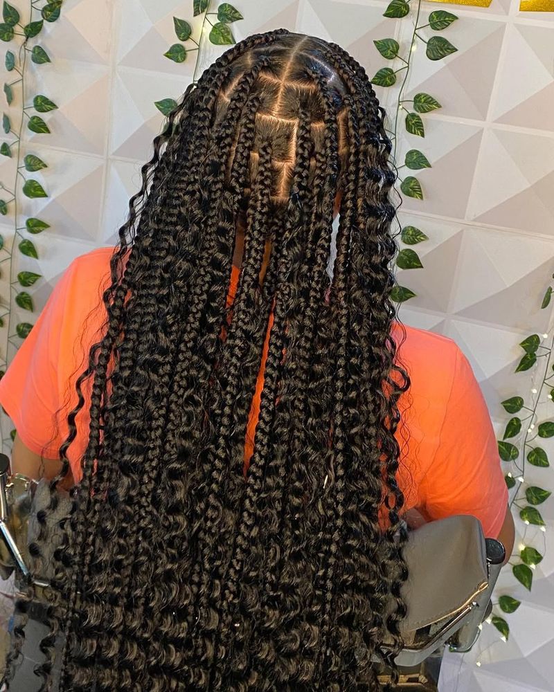 Jumbo Braids with Curls