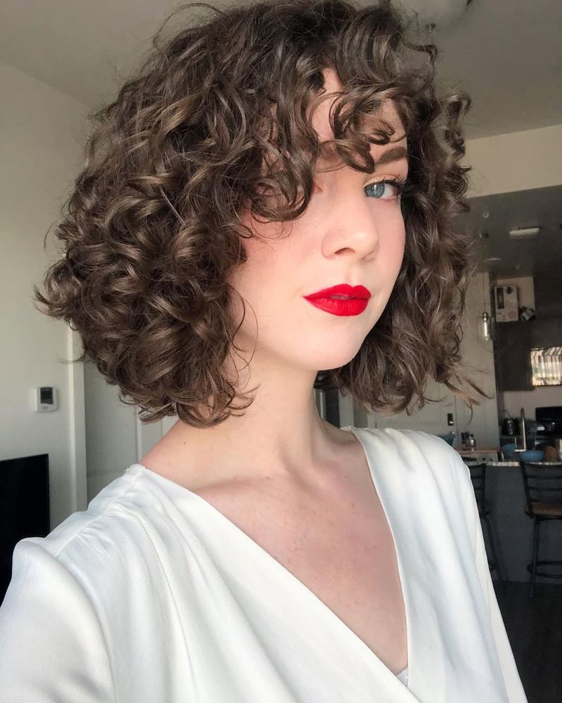 Layered Curly Blowout Bob