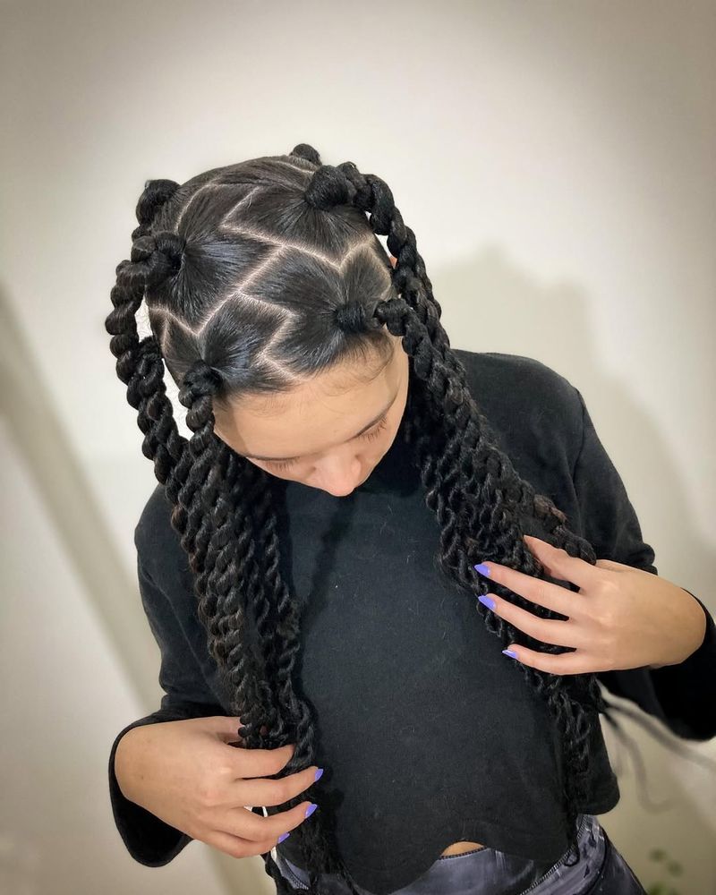 Jumbo Braids with Twists