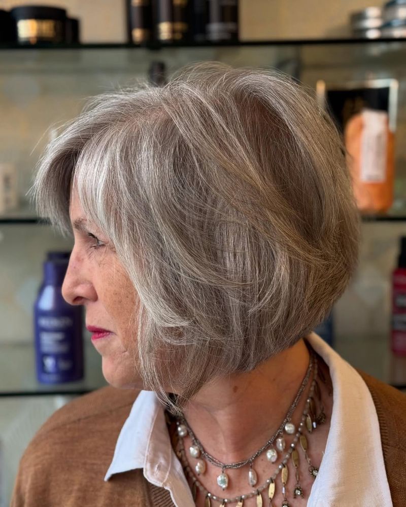 Silver Layered Bob