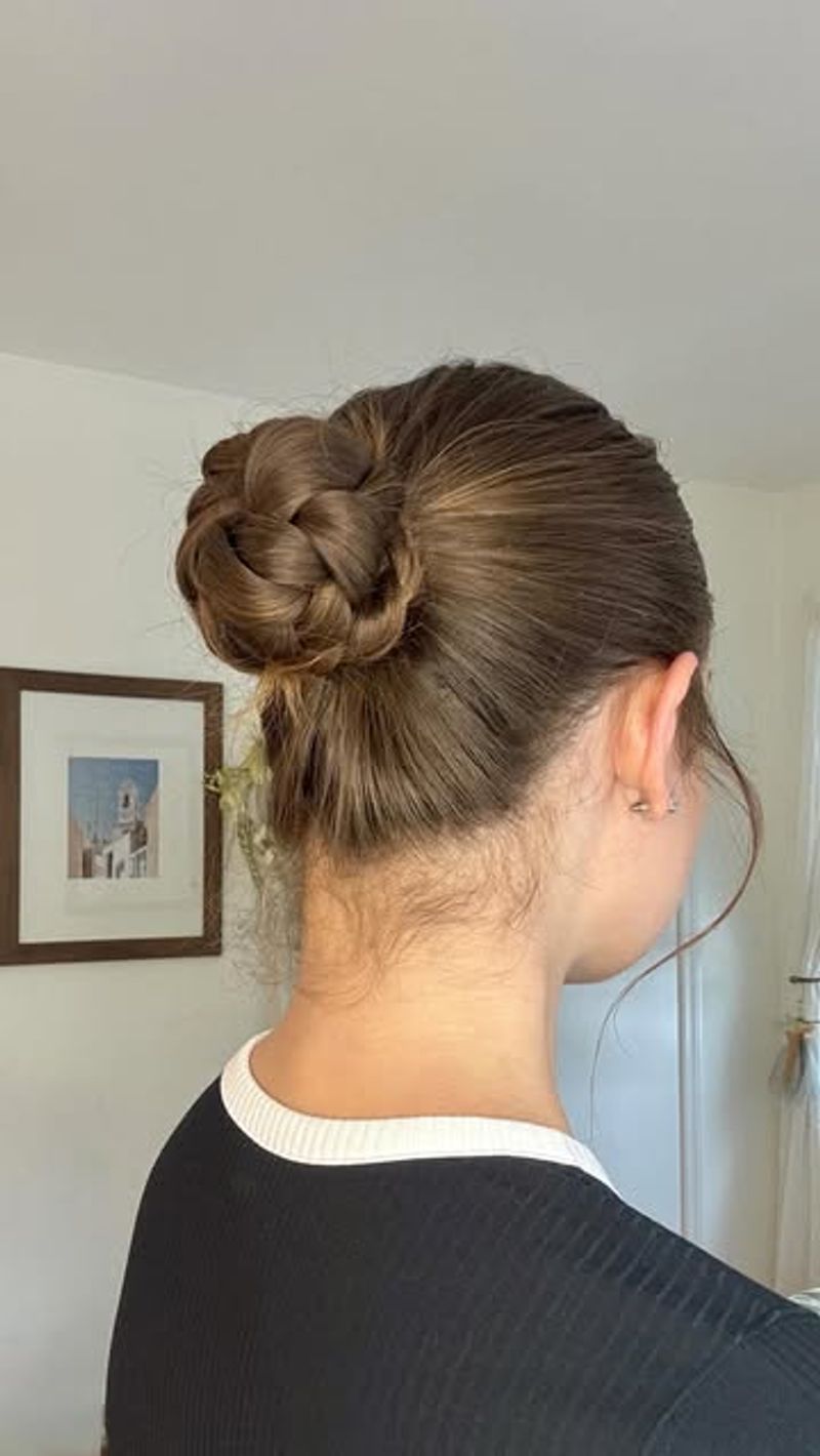 Slicked-Back Braided Bun