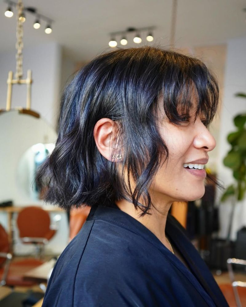 Textured Bob with Full Bangs