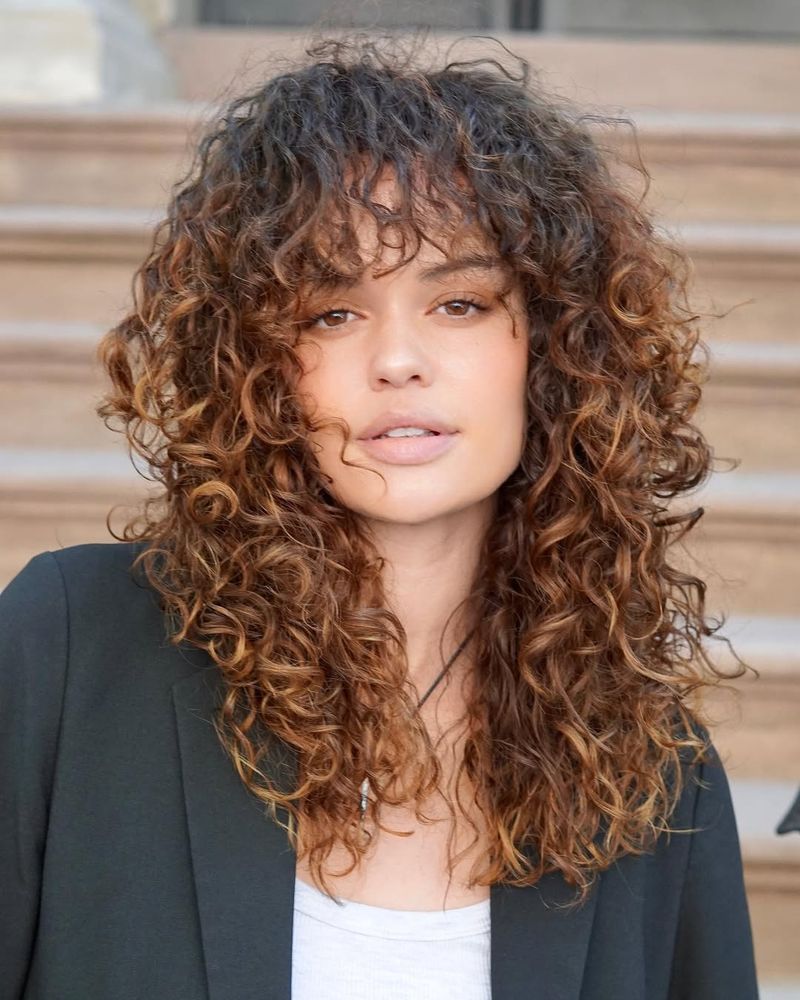 Layered Fringe for Curly Hair