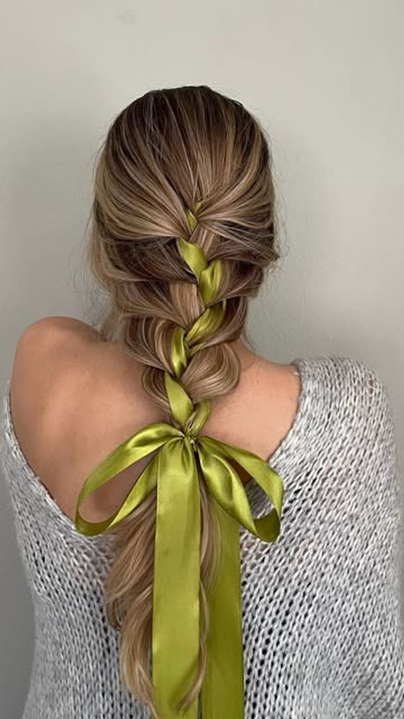 Loose Braid with Ribbon