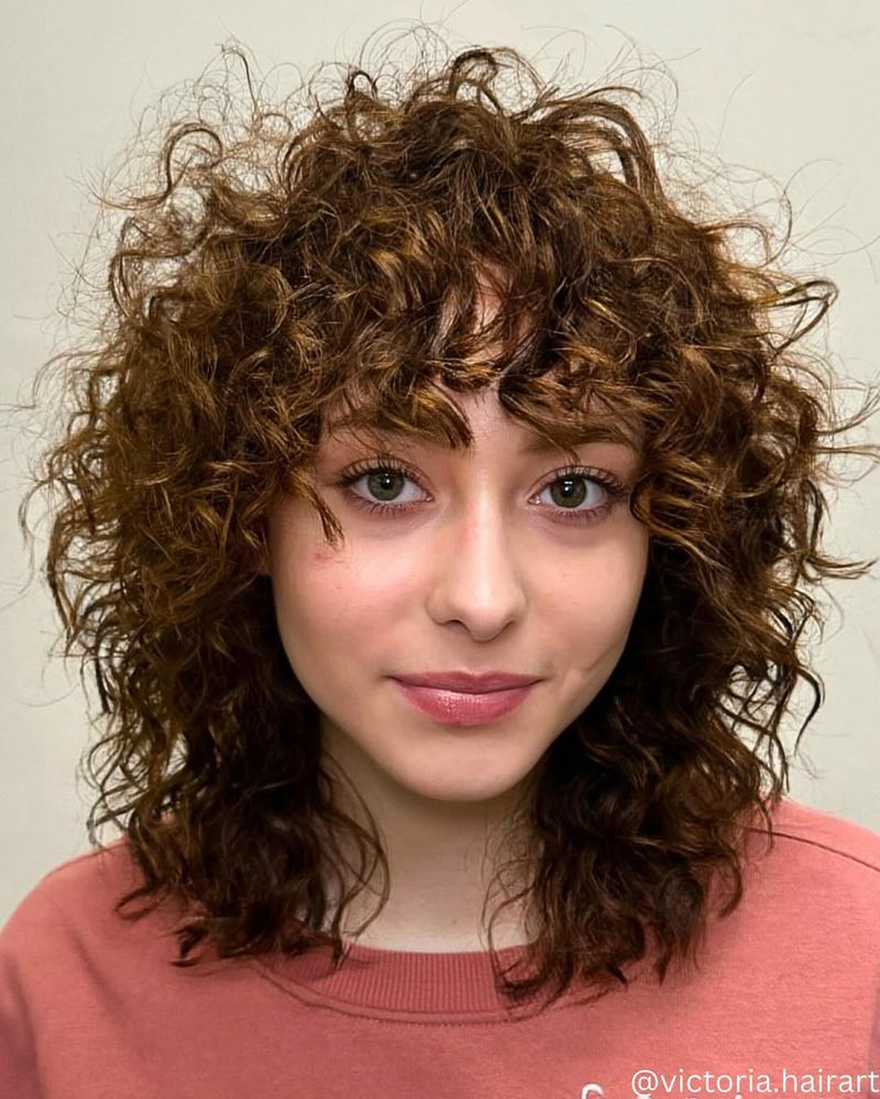 Soft Curls with Bangs