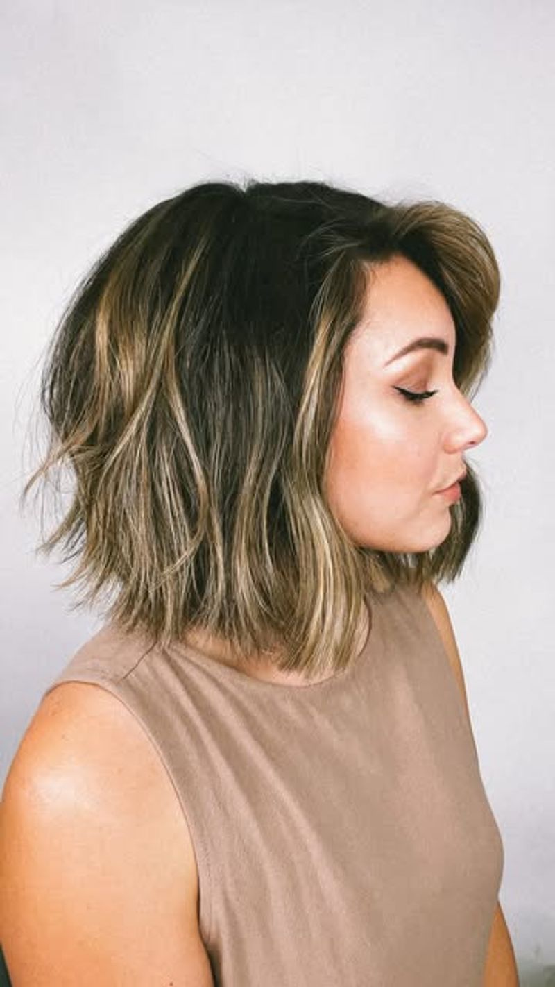 Messy Bob with Side Part