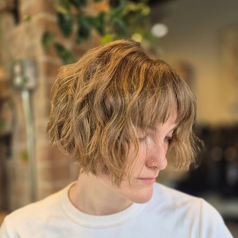 Messy Bob with Beach Waves