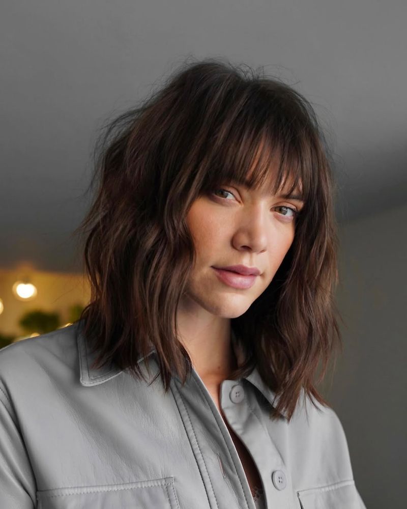 Modern Lob with Bangs