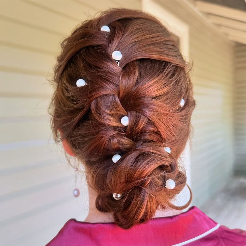 Braided Bun with Pearls