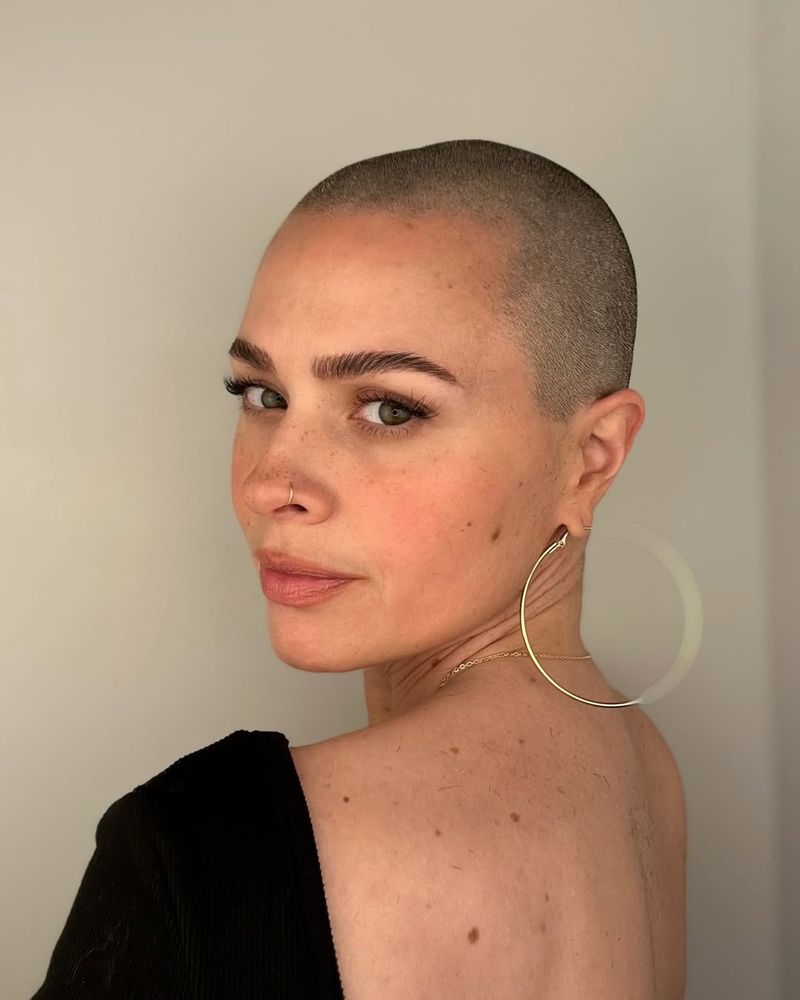 Bold Buzz Cut for Oval Faces