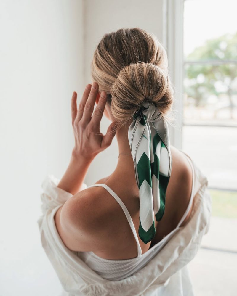 Low Bun with Scarf