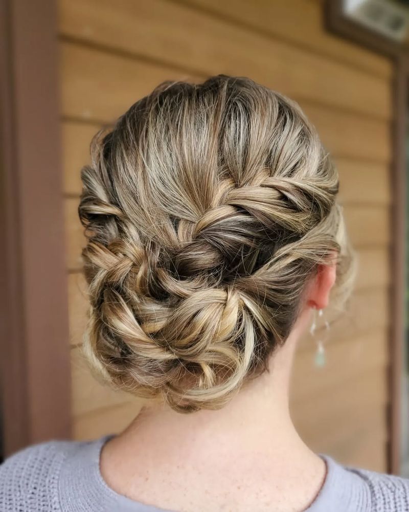 Chignon basso con treccia