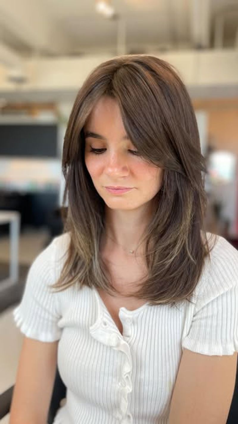 Subtle Bangs with Shoulder-Length Hair