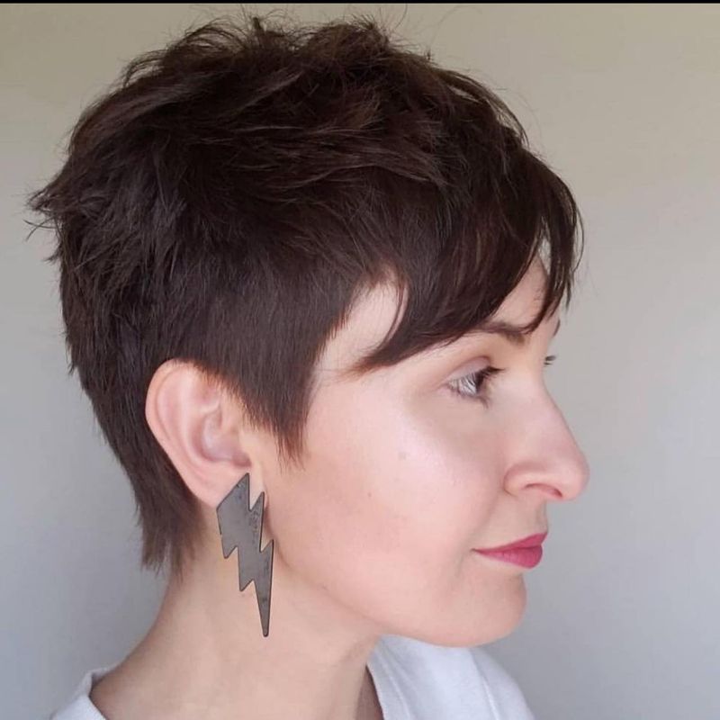 Textured Pixie with Side-Swept Bangs