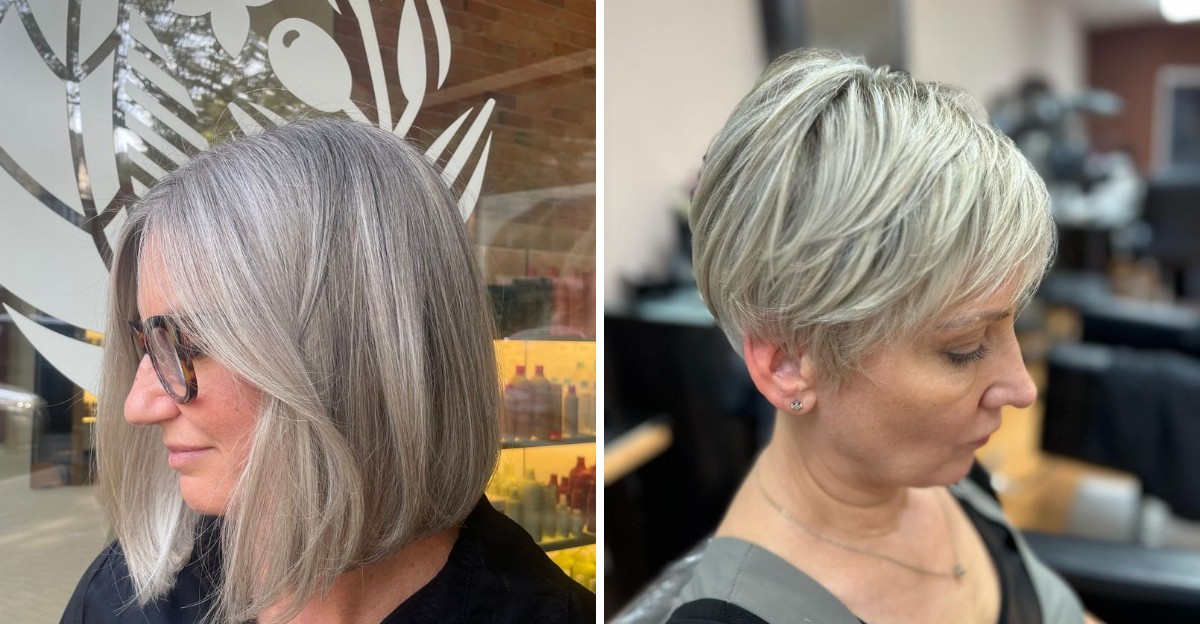36 Graceful Haircuts That Blend Gray Without Losing Style