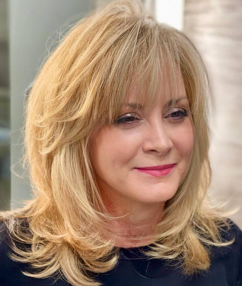 Layered Shag With Curtain Bangs