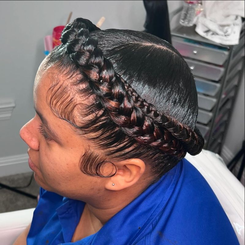 Elegant Halo Cornrows