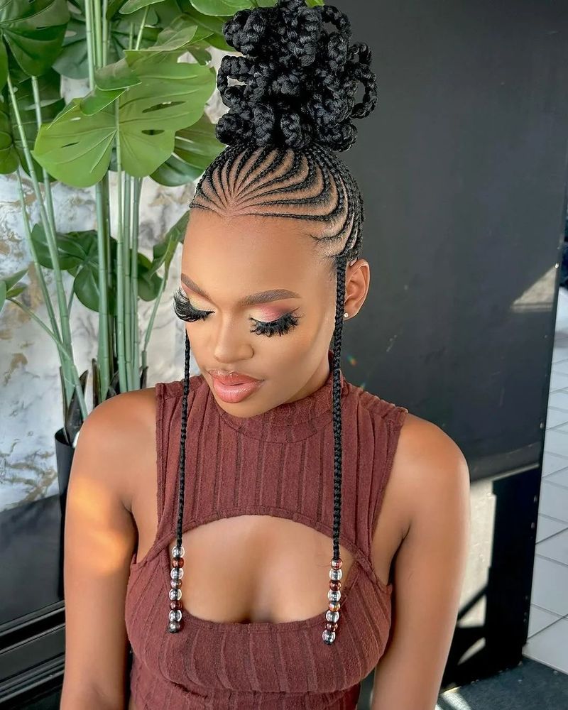 Cornrowed Updo