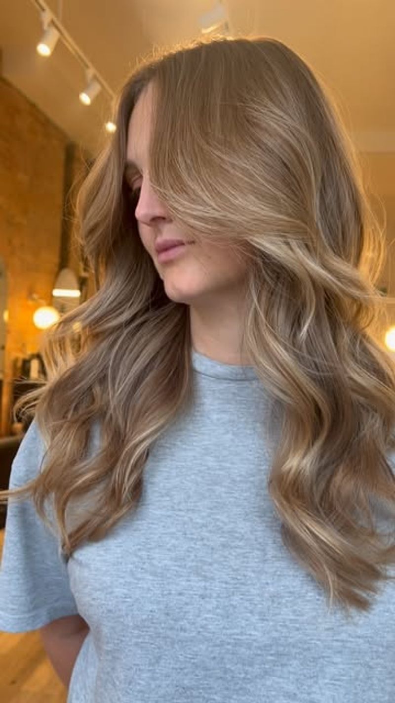 Soft Waves with Curtain Bangs