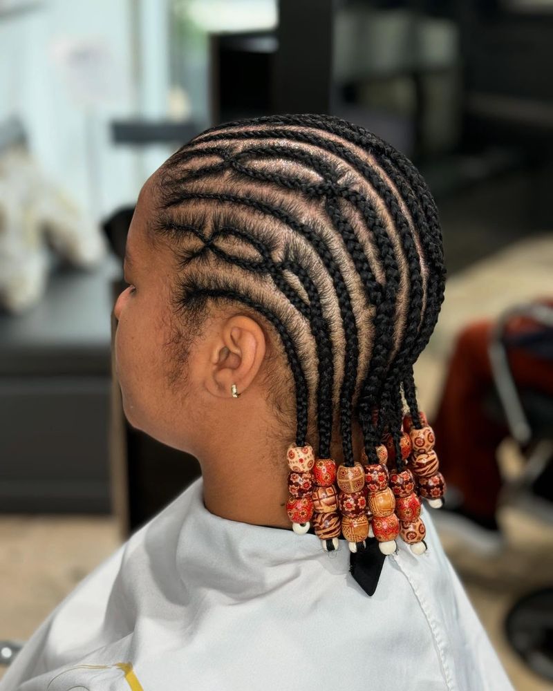 Cornrows with Beaded Ends