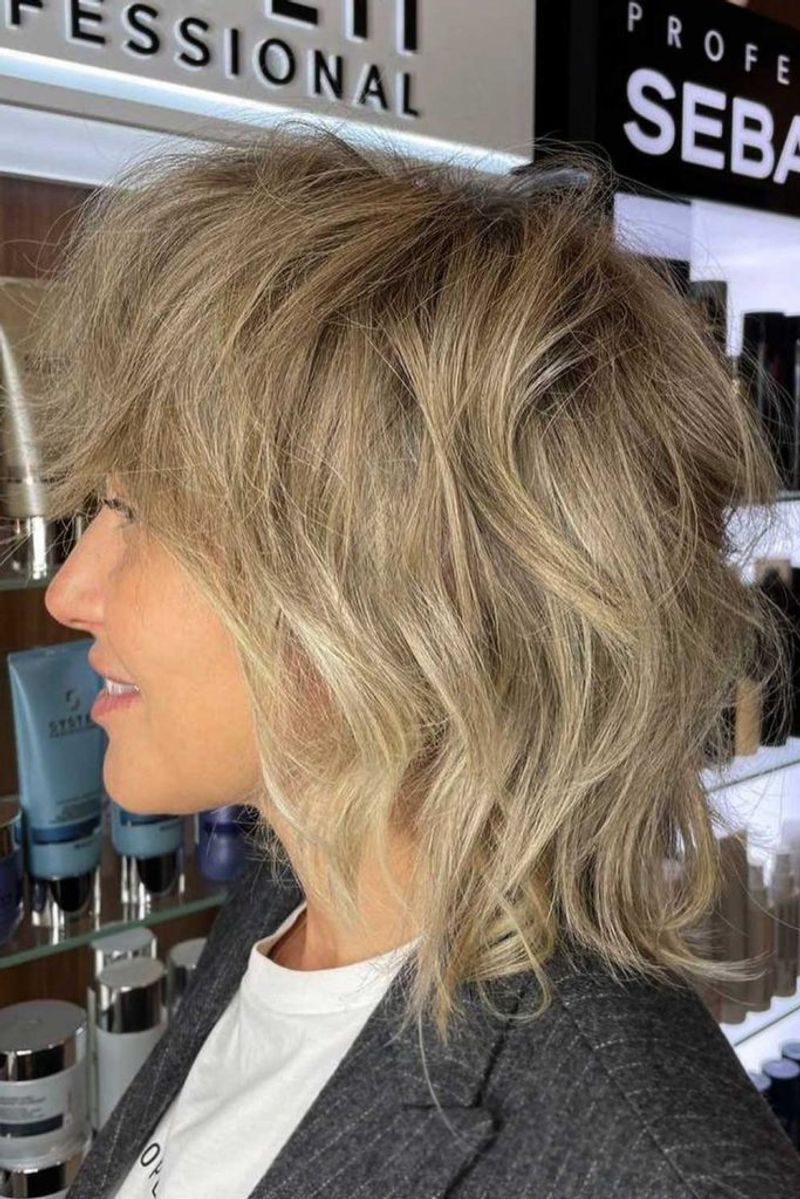 Tousled Lob with Beach Waves