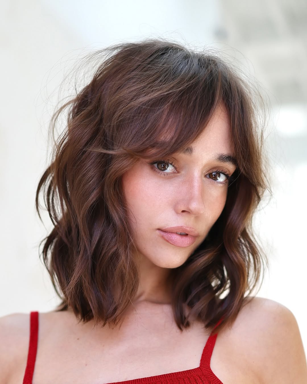 Textured Bob With Curtain Bangs