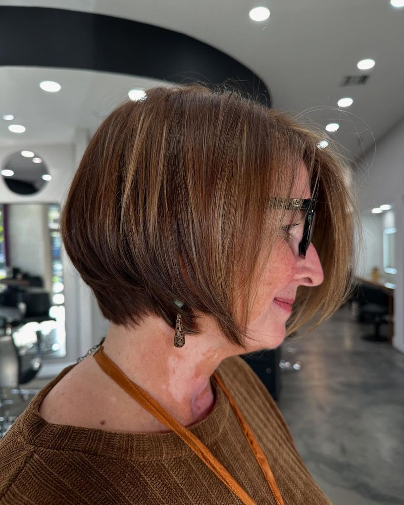 Side-Parted Bob with Subtle Layers