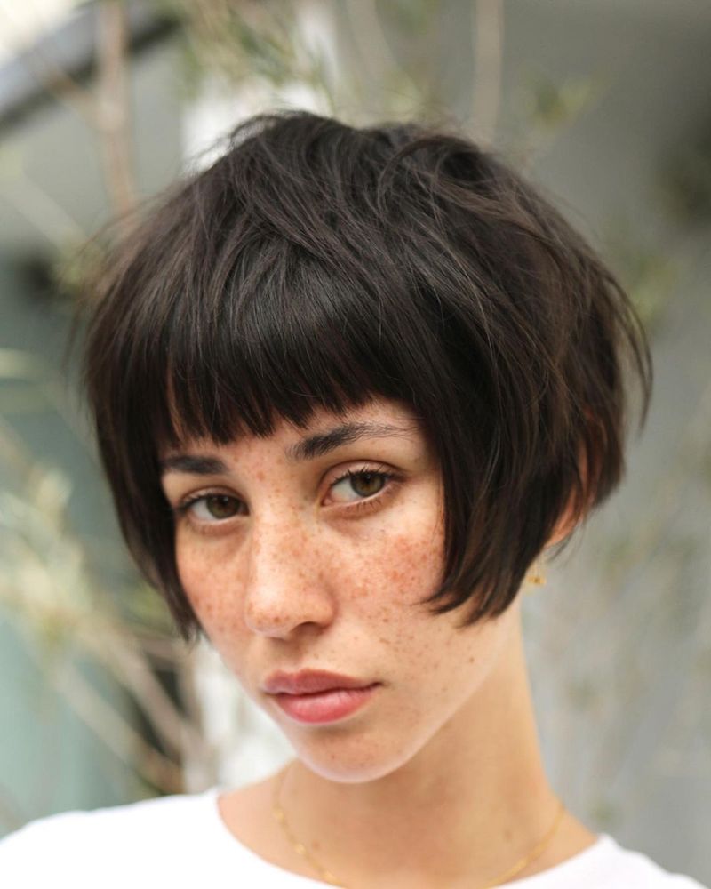 Textured Chin-Length Cut with Micro-Bangs